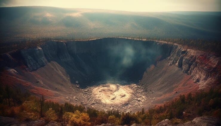 The Mistastin crater was created by a violent asteroid 36 million years ago. The asteroid hit caused Mistastin Lake Crater